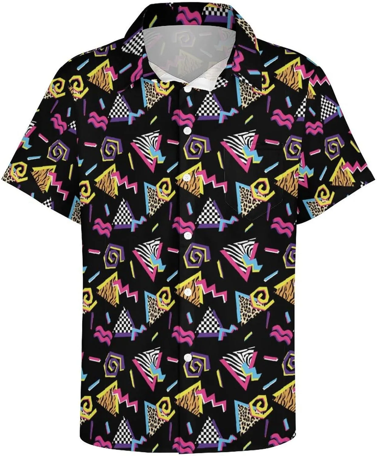 Mens Hawaiian Shirt Casual Button Down Short Sleeve Tropical Beach Holiday Aloha Party Shirt for Men Funny