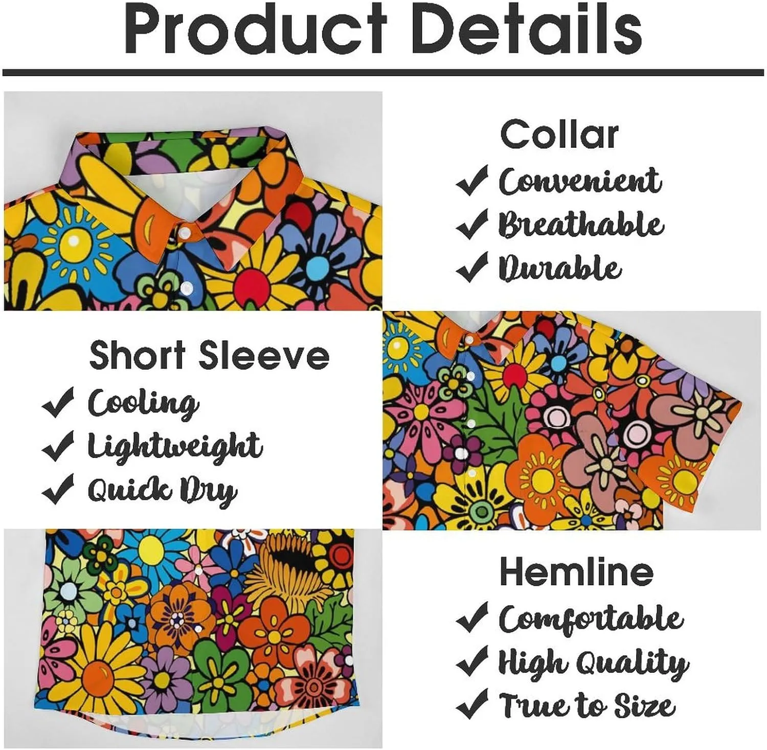 Mens Hawaiian Shirt Casual Button Down Short Sleeve Tropical Beach Holiday Aloha Party Shirt for Men Funny