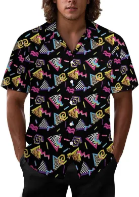 Mens Hawaiian Shirt Casual Button Down Short Sleeve Tropical Beach Holiday Aloha Party Shirt for Men Funny
