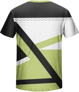 Mens T-Shirt Casual Geometric Patterns Short Sleeve T Shirts Trendy Pullover Crewneck Plus Size Blouse Loose Fit Tee Tops