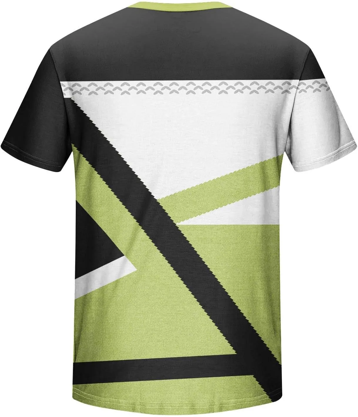 Mens T-Shirt Casual Geometric Patterns Short Sleeve T Shirts Trendy Pullover Crewneck Plus Size Blouse Loose Fit Tee Tops