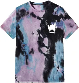 Men's Tie Dye Rock Band Shirts Skull Printed Graphic Tee Tops
