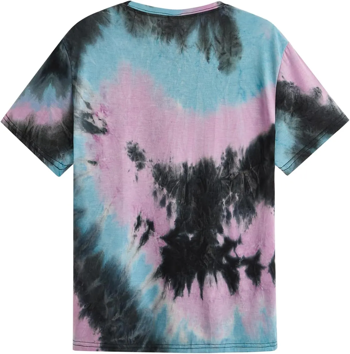 Men's Tie Dye Rock Band Shirts Skull Printed Graphic Tee Tops