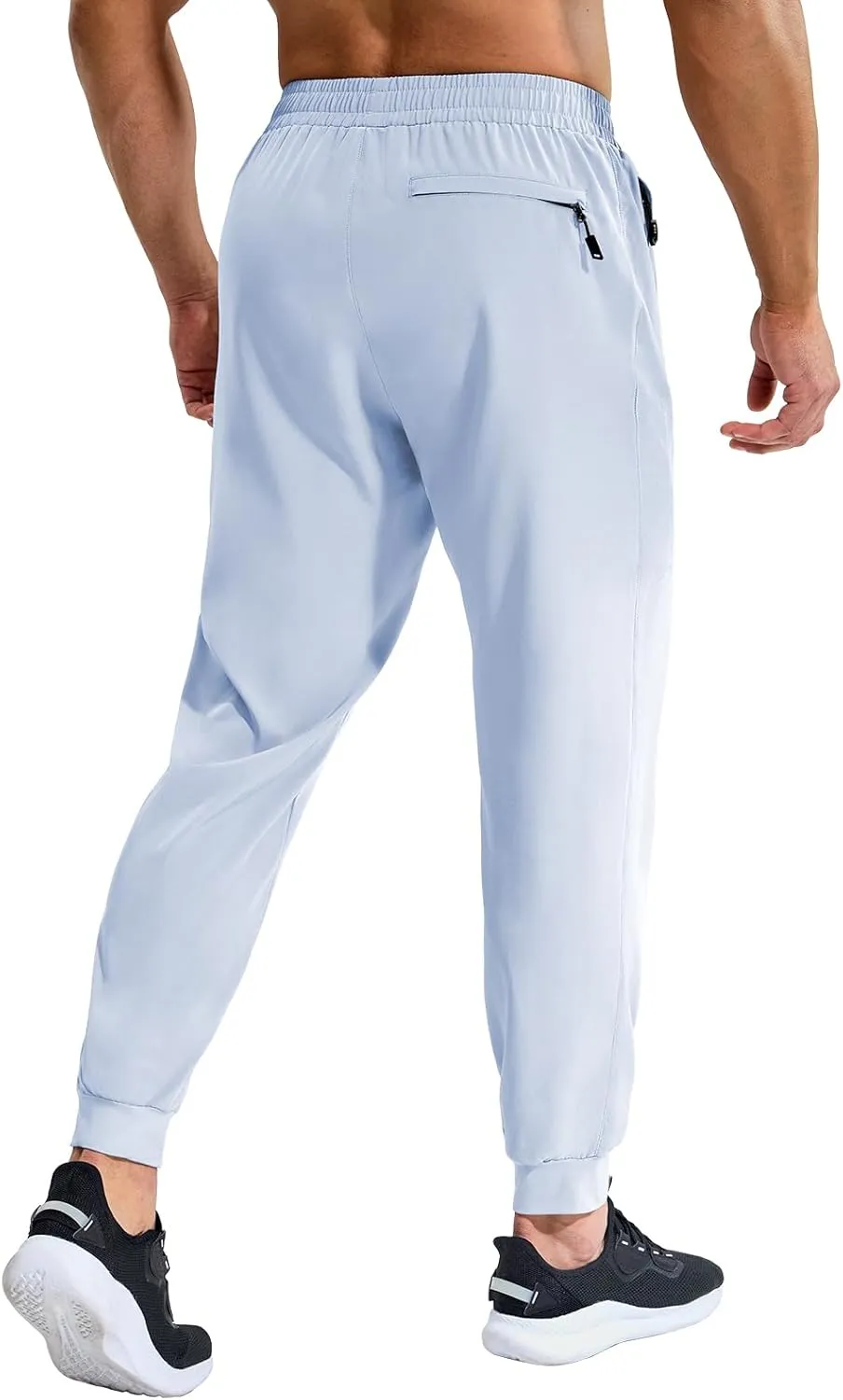 MIER Men's Athletic Running Pants Lightweight Workout Gym Joggers Dry Fit Track Active Sweatpants with Zipper Pockets