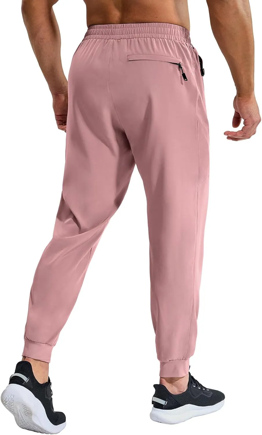 MIER Men's Athletic Running Pants Lightweight Workout Gym Joggers Dry Fit Track Active Sweatpants with Zipper Pockets