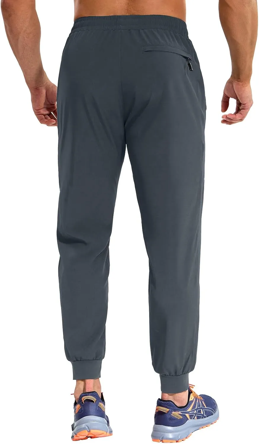 MIER Men's Athletic Running Pants Lightweight Workout Gym Joggers Dry Fit Track Active Sweatpants with Zipper Pockets
