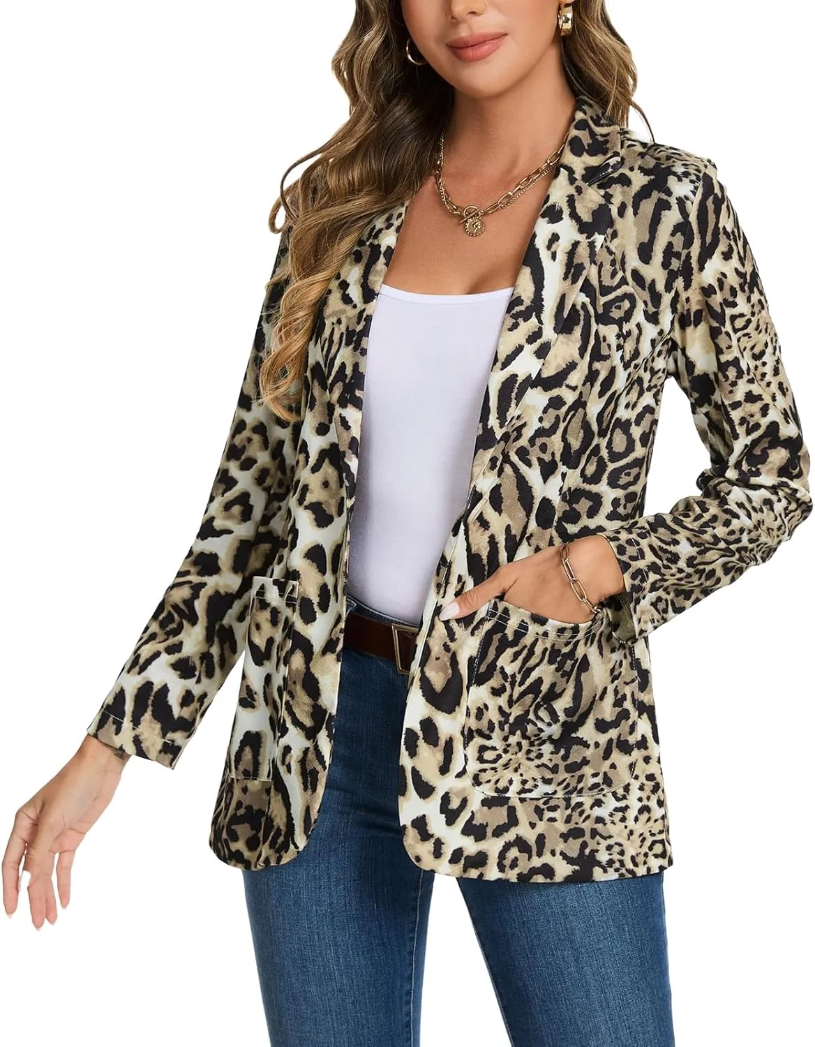 MINTLIMIT Blazers for Women Casual Long Sleeve Open Front Cardigan Button Work Office Blazers Jackets with Pockets