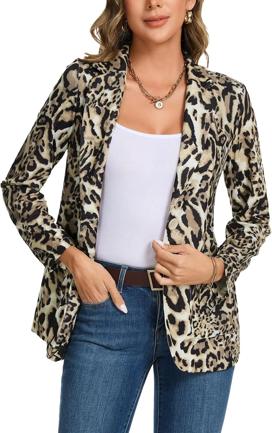 MINTLIMIT Blazers for Women Casual Long Sleeve Open Front Cardigan Button Work Office Blazers Jackets with Pockets