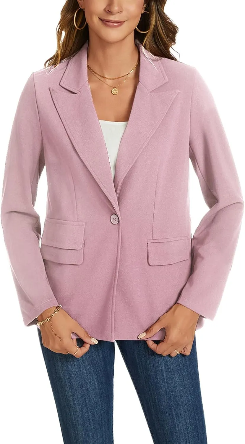 MINTLIMIT Blazers for Women Long Sleeve Notched Lapel Button Business Casual Blazer Work Office Blazers Jacket with Pockets