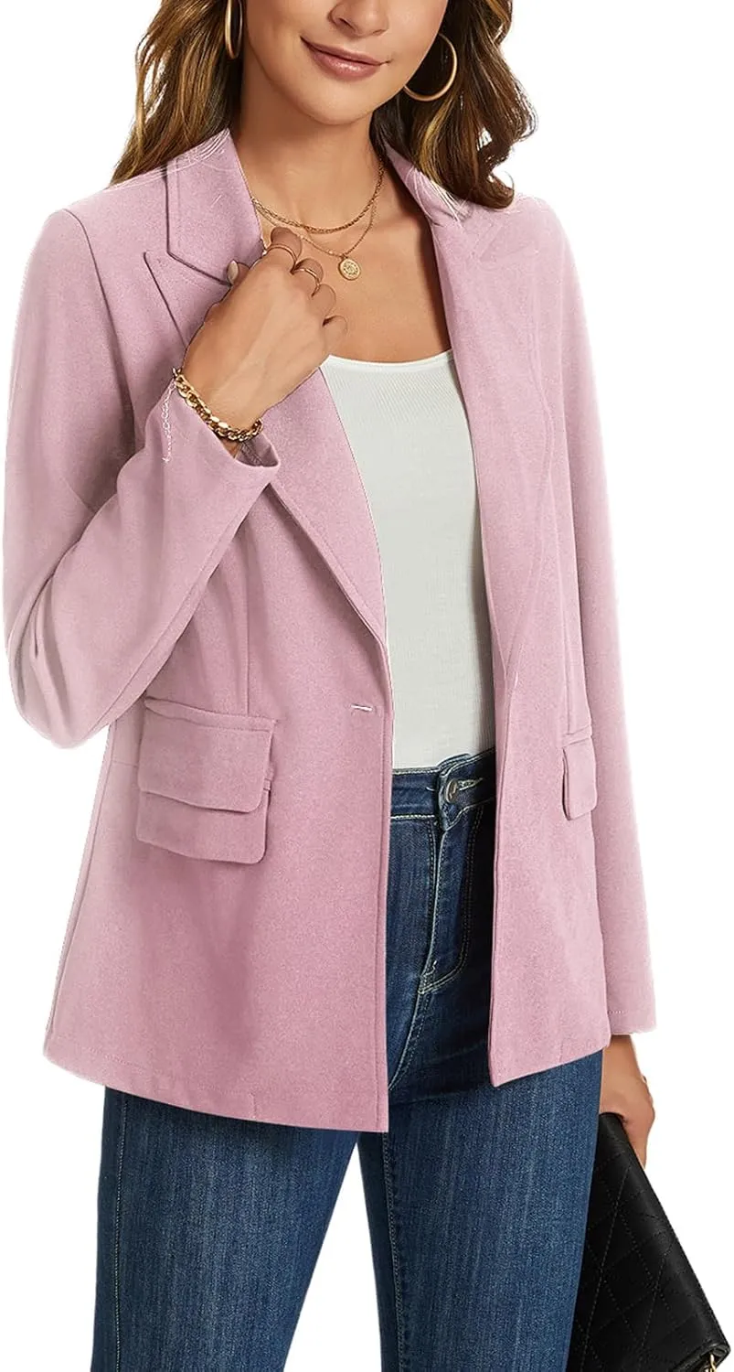 MINTLIMIT Blazers for Women Long Sleeve Notched Lapel Button Business Casual Blazer Work Office Blazers Jacket with Pockets