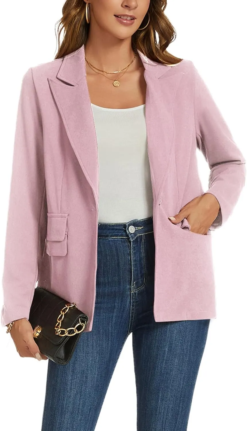 MINTLIMIT Blazers for Women Long Sleeve Notched Lapel Button Business Casual Blazer Work Office Blazers Jacket with Pockets