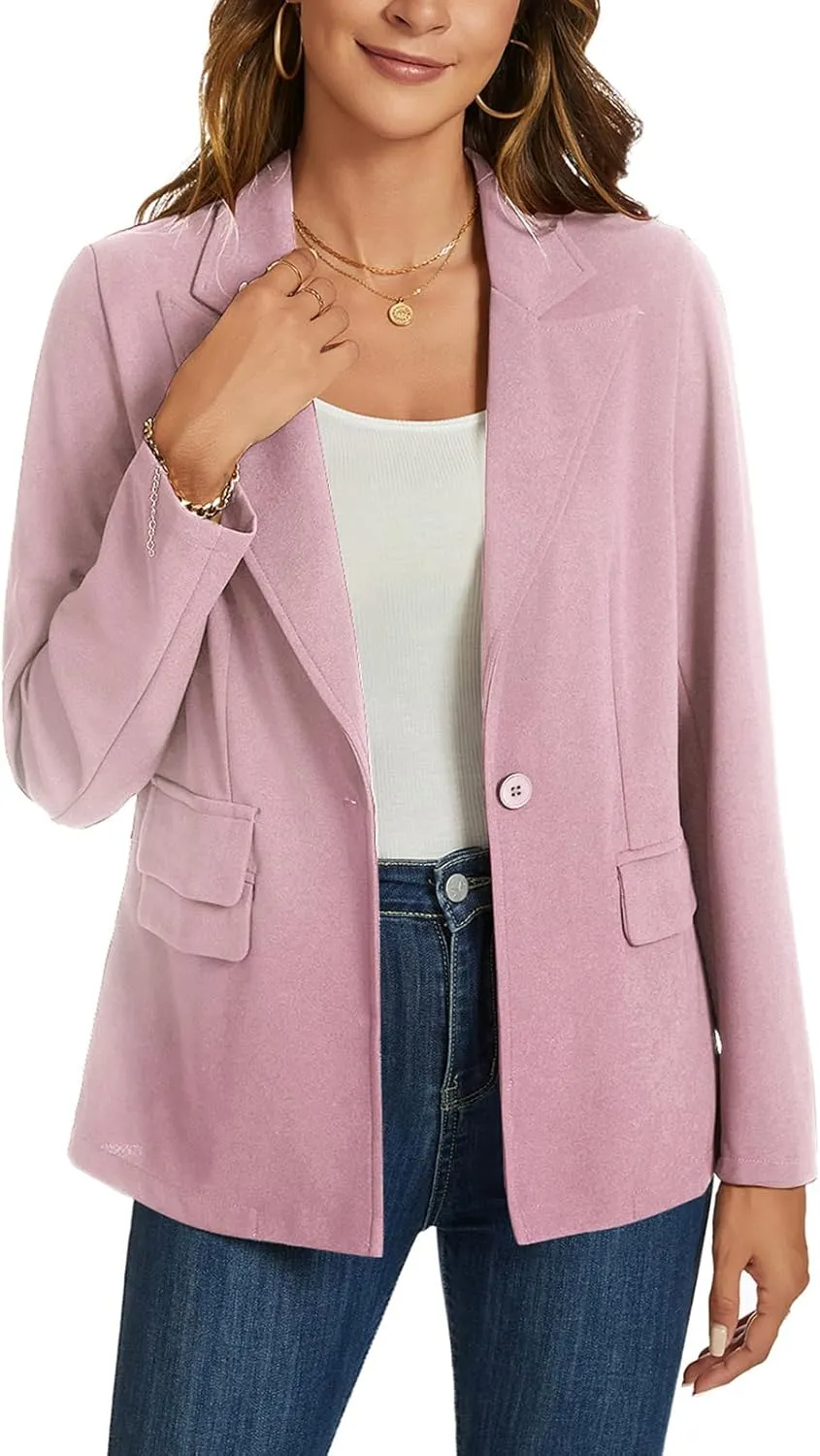 MINTLIMIT Blazers for Women Long Sleeve Notched Lapel Button Business Casual Blazer Work Office Blazers Jacket with Pockets