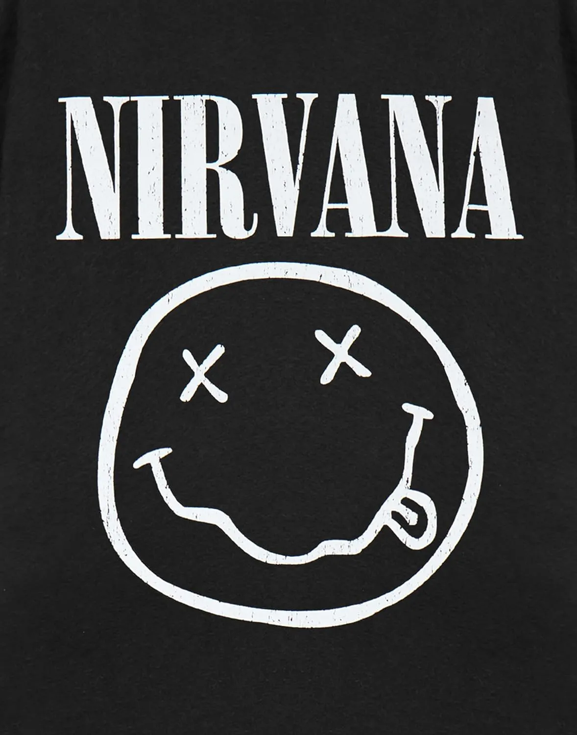 Nirvana Mens T-Shirt | Adults Short Sleeve Graphic Tee in Black Options Grunge Distressed Band Logo Print Apparel Top