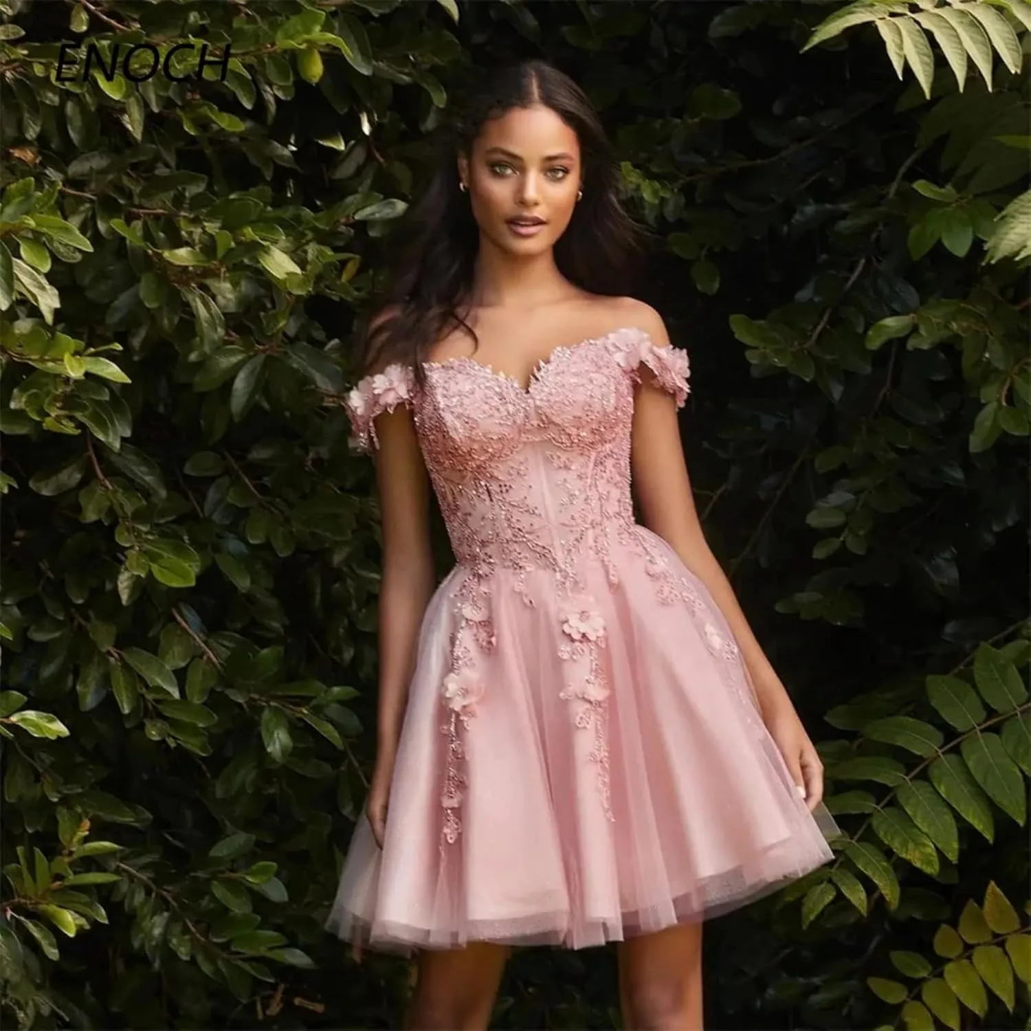 Off-Shoulder Tulle Homecoming Dresses 2025 Short Prom Dresses Lace Princess DAMA Dresses
