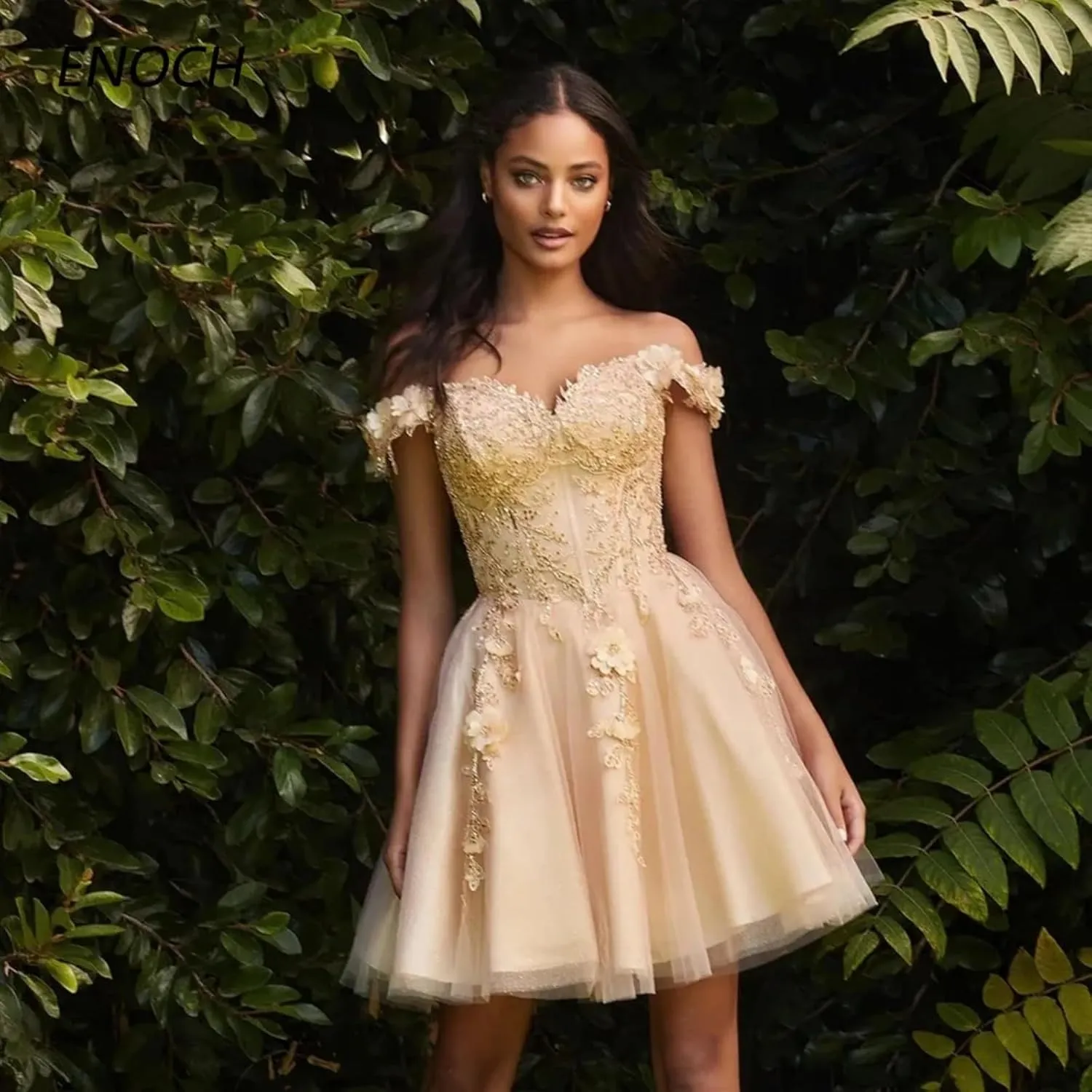 Off-Shoulder Tulle Homecoming Dresses 2025 Short Prom Dresses Lace Princess DAMA Dresses