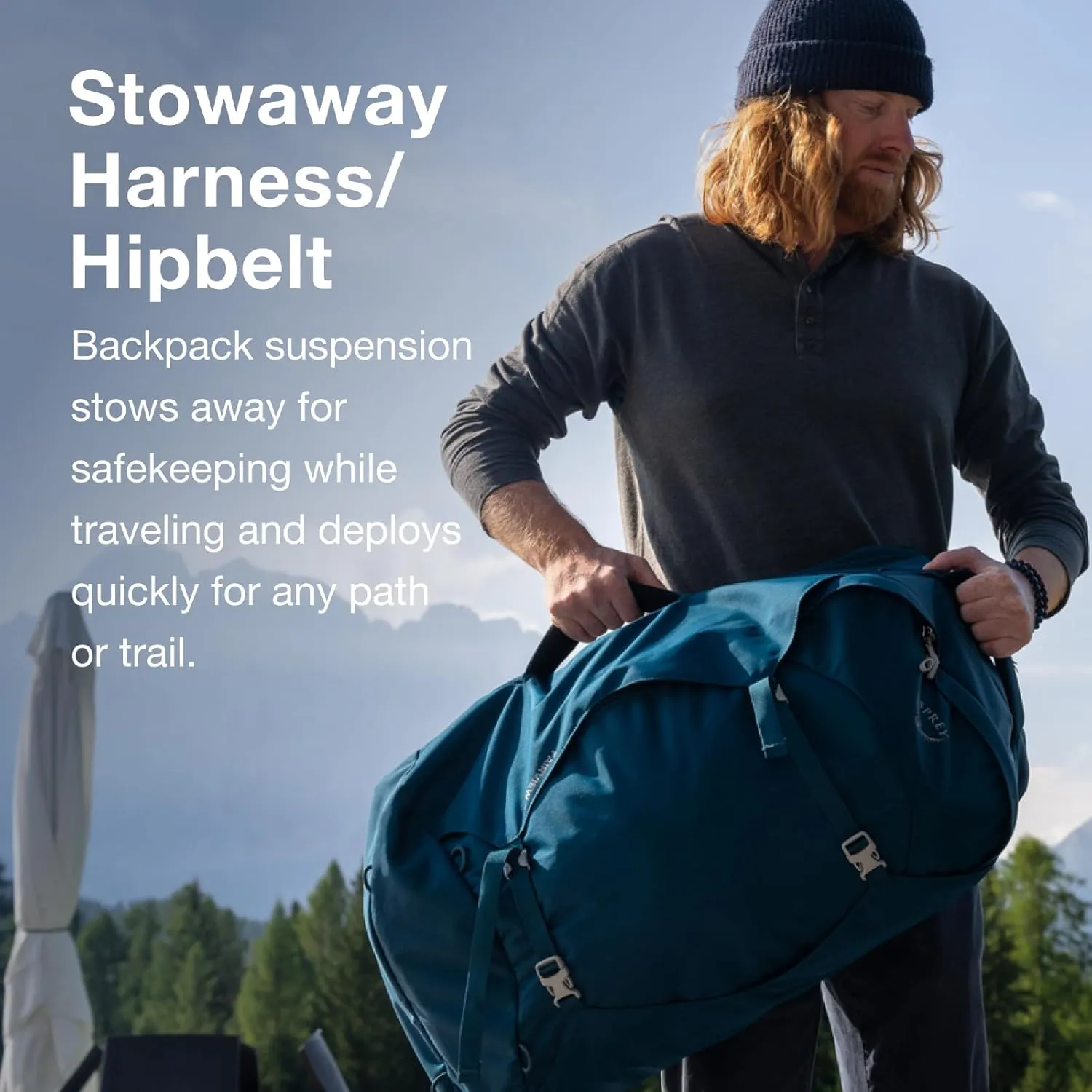 Osprey Farpoint 70L Men's Travel Backpack, Muted Space Blue