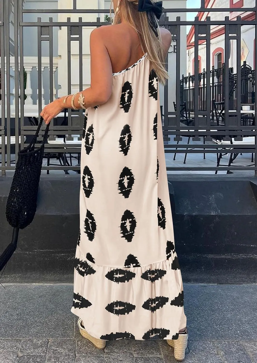 PRETTYGARDEN Women's 2025 Summer Maxi Dresses One Shoulder Printed Flowy Boho Beach Vacation Long Sundress
