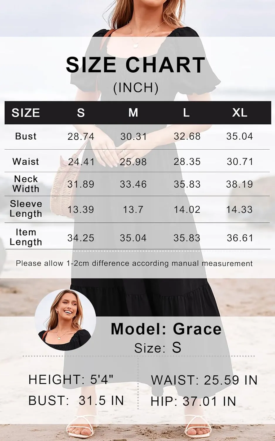 PRETTYGARDEN Women's Boho Floral Print Summer Dresses Square Neck Puff Sleeve A Line Long Dress Smocked Casual Maxi Dress