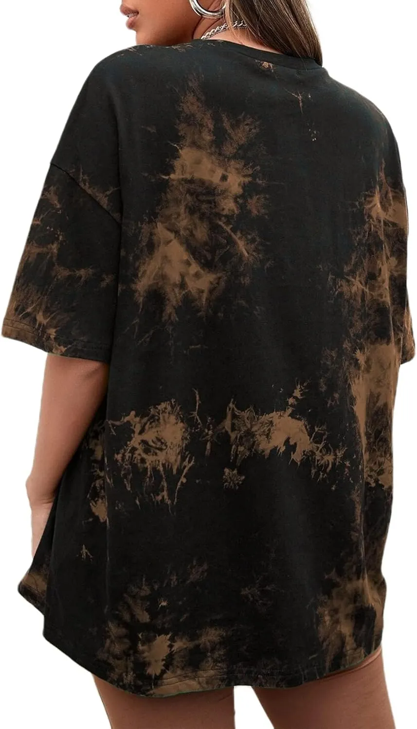 Remidoo Women's Casual Crewneck Short Sleeve Tie Dye Oversized T Shirt Graphic Tee Top