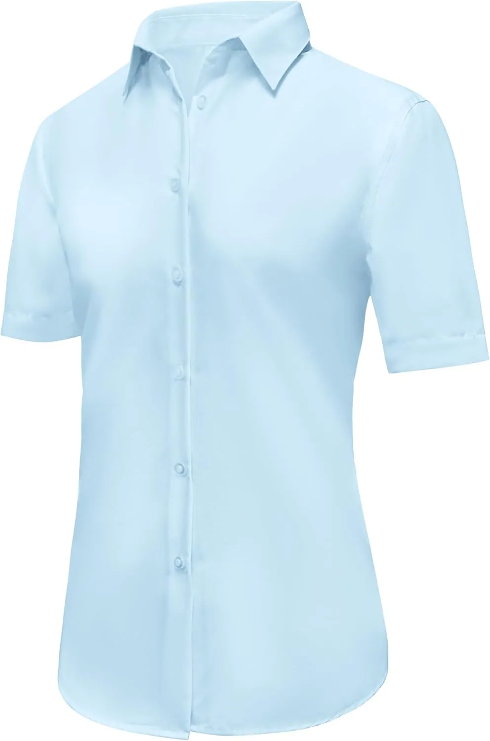 Ruisin Super Soft Wrinkle Resistant Womens Plain Button Down Shirts for Women Short/Long Sleeve Blouses Shirt Tops