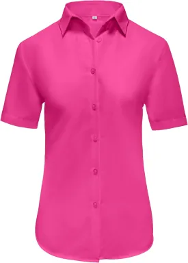 Ruisin Super Soft Wrinkle Resistant Womens Plain Button Down Shirts for Women Short/Long Sleeve Blouses Shirt Tops
