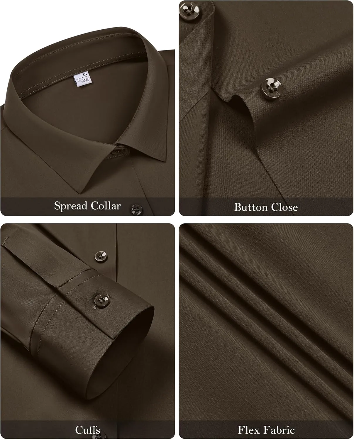 siliteelon Button Down Shirts for Women Slim fit Long Sleeve Stretch Dress Shirts Work Shirt Wrinkle Free Office Blouses