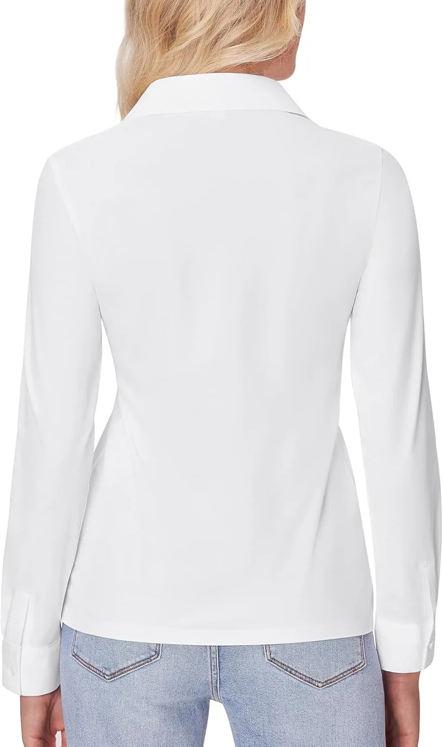 siliteelon Button Down Shirts for Women Slim fit Long Sleeve Stretch Dress Shirts Work Shirt Wrinkle Free Office Blouses