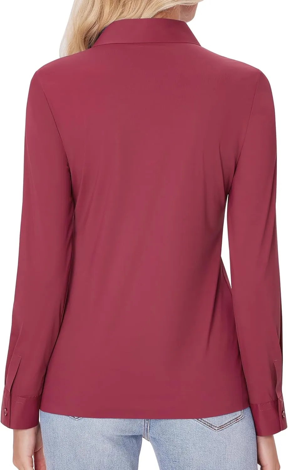 siliteelon Button Down Shirts for Women Slim fit Long Sleeve Stretch Dress Shirts Work Shirt Wrinkle Free Office Blouses