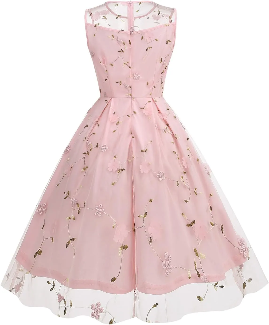 Summer Floral Embroidery Tulle Dress for Women Floral Embroidered Dress for Women Wedding Guest Formal Evening Party Gown