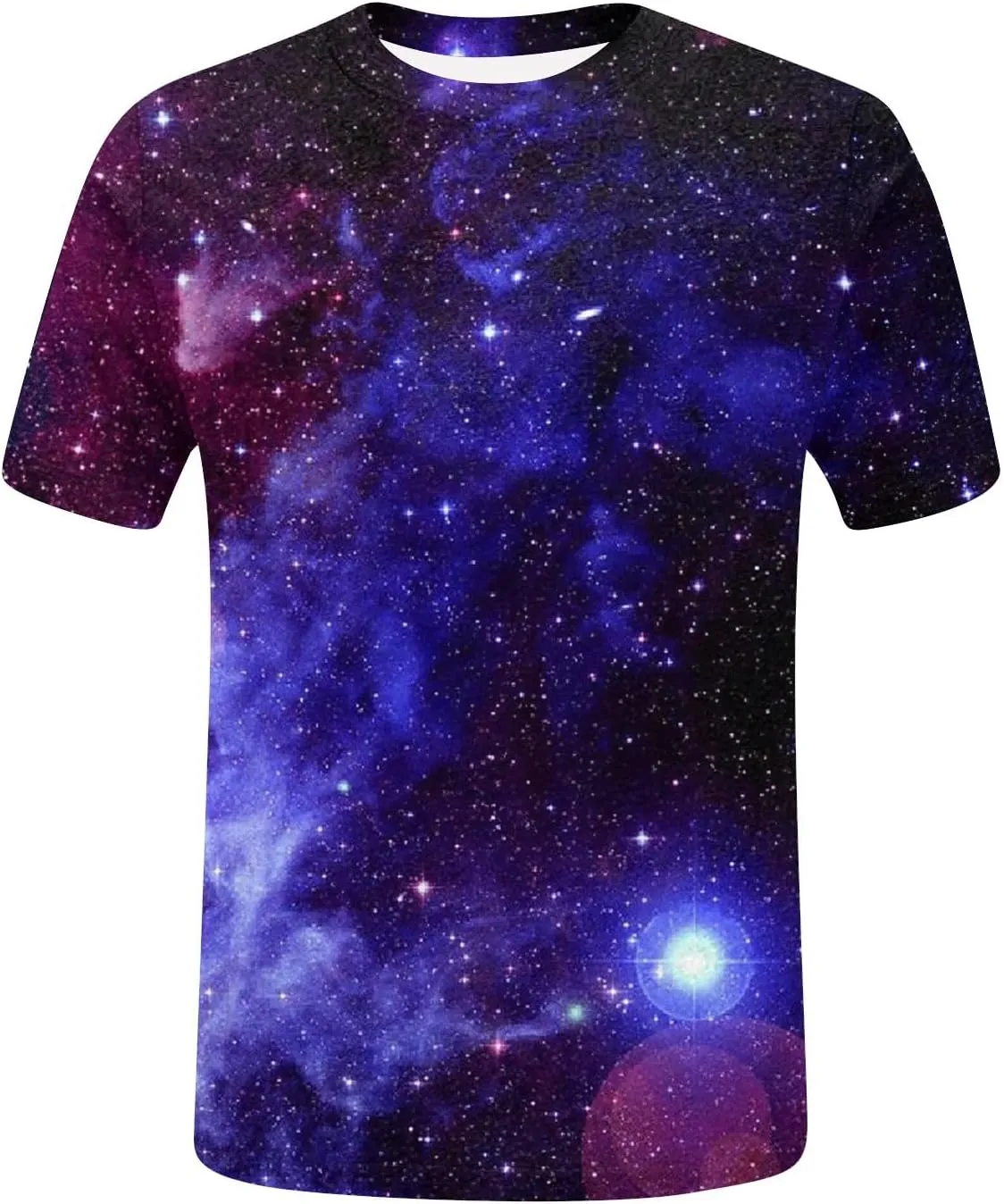 Summer Top for Women 2024 Novelty 3D Galaxy Universe Graphic Tees Short Sleeve Shirts Casual Cotton Tshirt Teen Girls Clothes