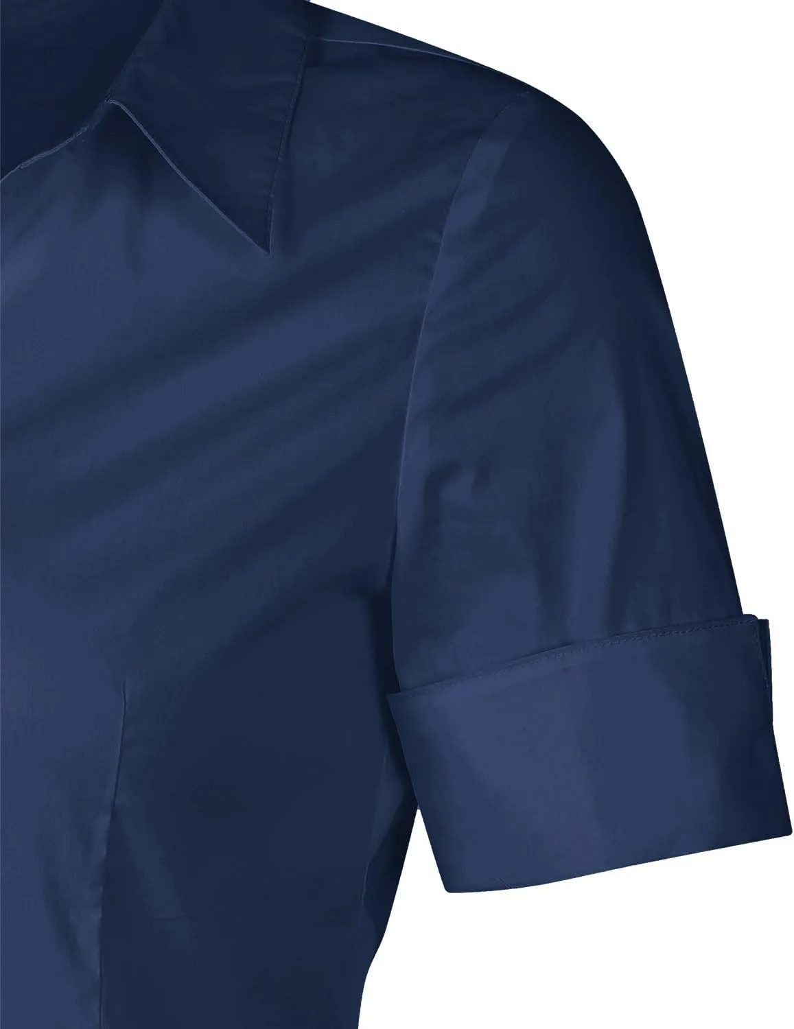 SUNNOW Womens Button Down Shirts Tailored Short Sleeve Shirt Basic Simple Stretch Wrinkle Free Formal Work Blouses