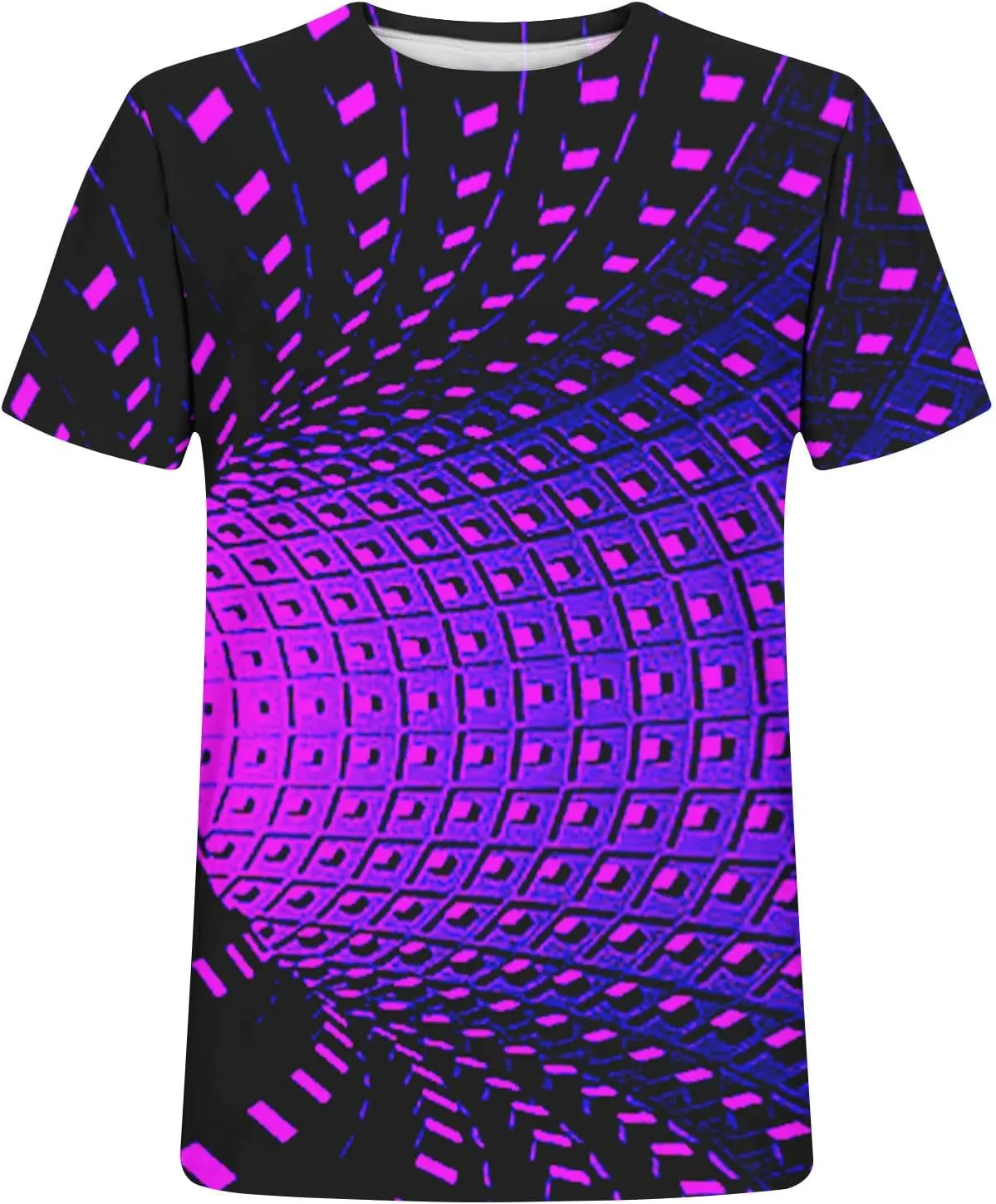 Unisex Fashion 3D Print T-Shirts Funny 3D Abstract Art Trippy Graphics Crewneck Short Sleeve Tops for Mens Womens
