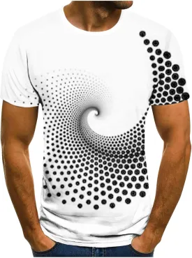 Unisex Fashion 3D Print T-Shirts Funny 3D Abstract Art Trippy Graphics Crewneck Short Sleeve Tops for Mens Womens