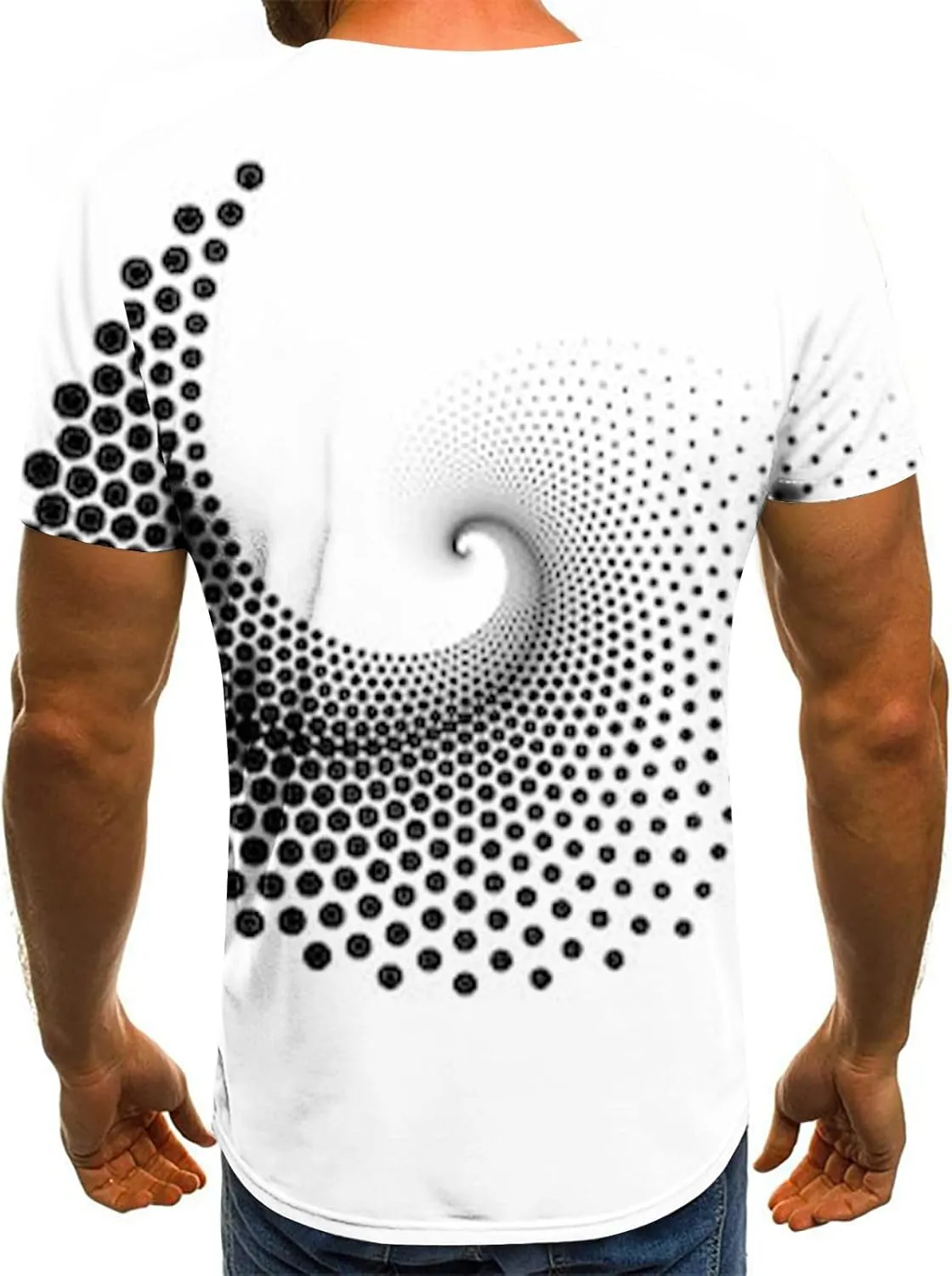 Unisex Fashion 3D Print T-Shirts Funny 3D Abstract Art Trippy Graphics Crewneck Short Sleeve Tops for Mens Womens
