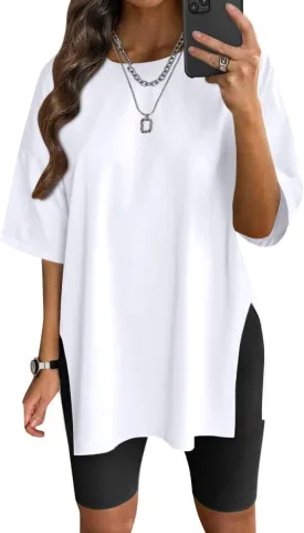 VNIRA Womens Summer Casual Short Sleeve Oversize Workout T-Shirt Tee Tops