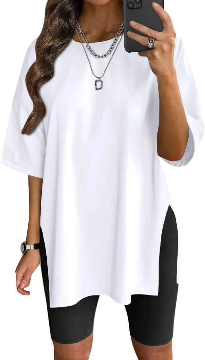 VNIRA Womens Summer Casual Short Sleeve Oversize Workout T-Shirt Tee Tops