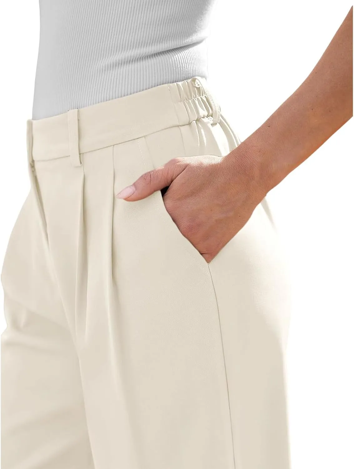 Wide Leg Dress Pants for Women Business Casual Work Trousers Long Straight Suit Pants High Waisted Slacks