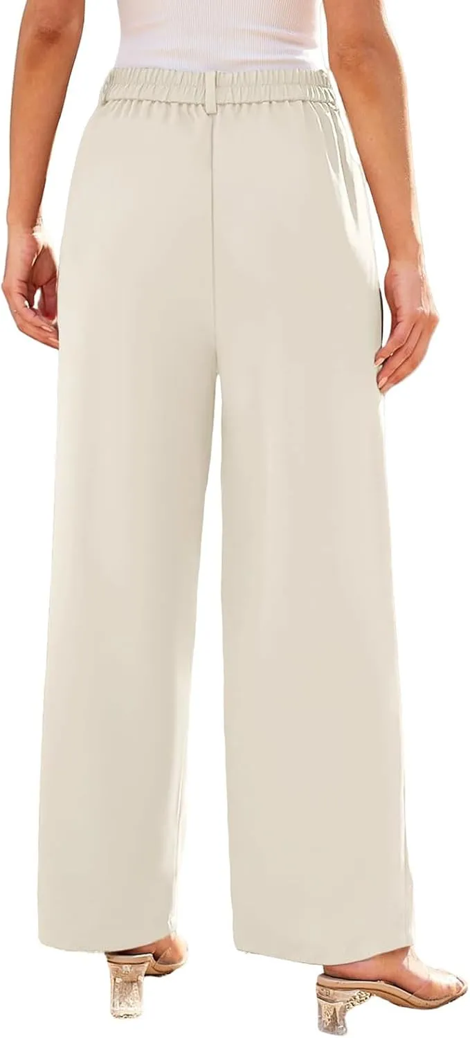 Wide Leg Dress Pants for Women Business Casual Work Trousers Long Straight Suit Pants High Waisted Slacks