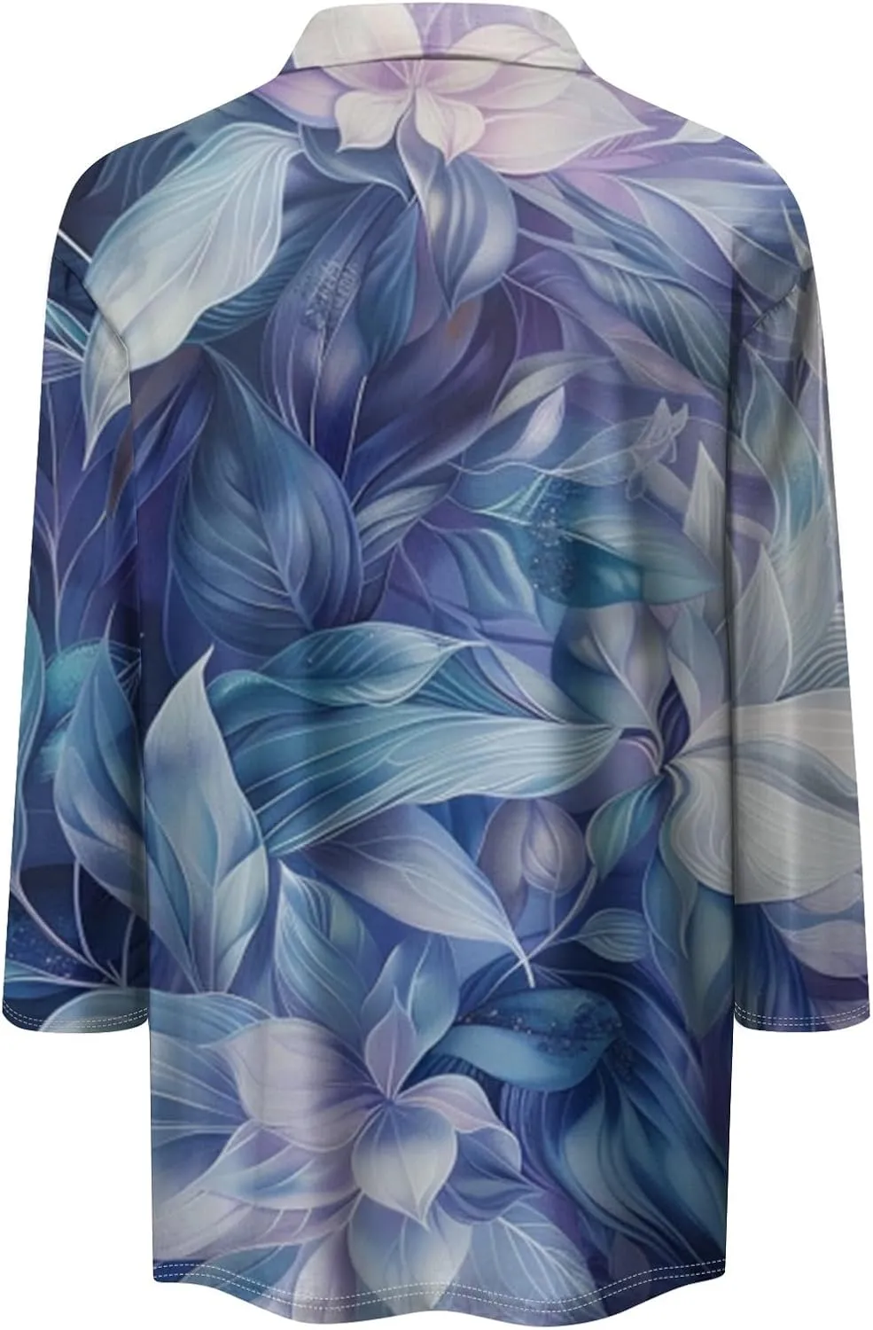 Women's 3/4 Sleeve Tops Polo Shirts V Neck Collared Tshirt Cute Printed Tee Blouse Casual Three Quarter Sleeve Tops