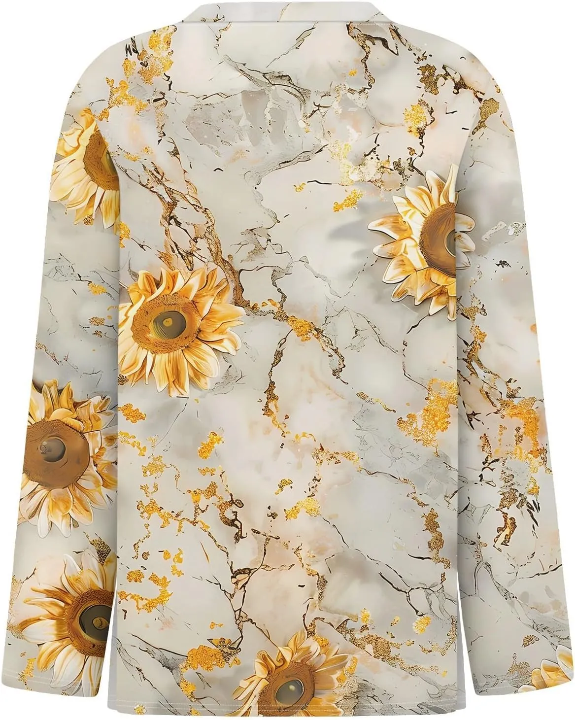 Women's Tops Long Sleeve Spring Shirts 2025 Trendy Loose Fit Crew Neck Floral Print Dressy Blouses