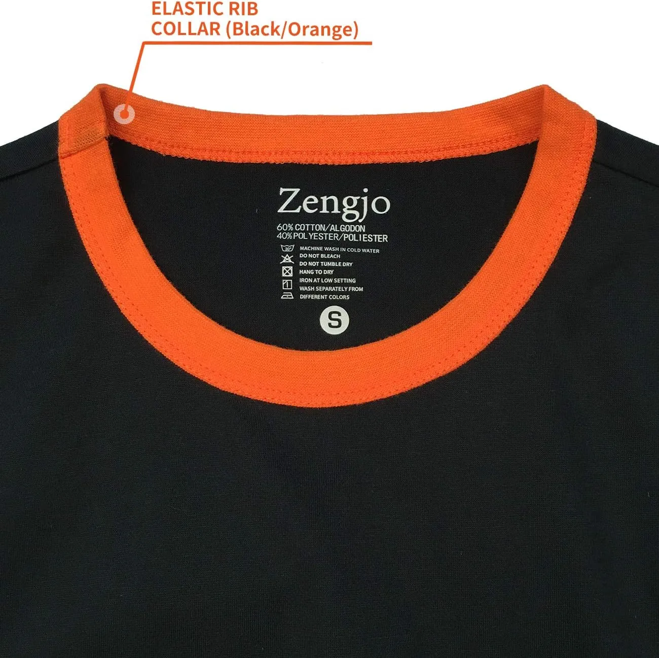 Zengjo Men's Ringer Tee Crewneck Athletic T Shirts Short Sleeve Sport Shirt for Men